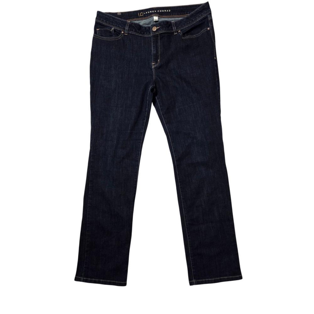 Lauren Conrad Steaight Leg Mid Rise Dark Wash Stretch Jeans 16 (36x31.5)